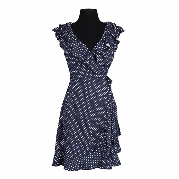 Susie Rose Dresses & Skirts - SUSIE ROSE Women’s Polka Dot Wrap Dress Navy & White Size Large (11-13)